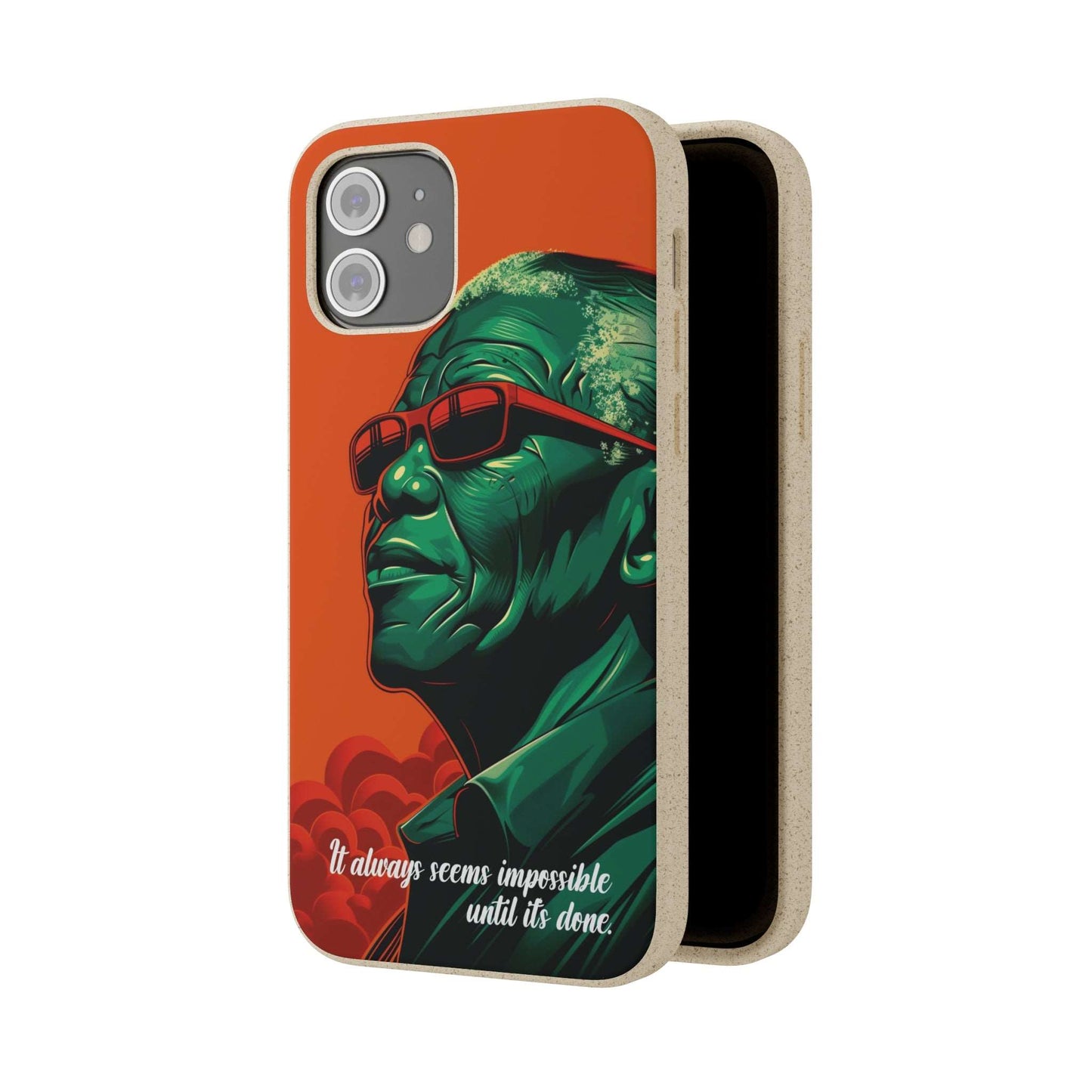 Eco-friendly Nelson Mandela quote phone case made from bamboo fiber