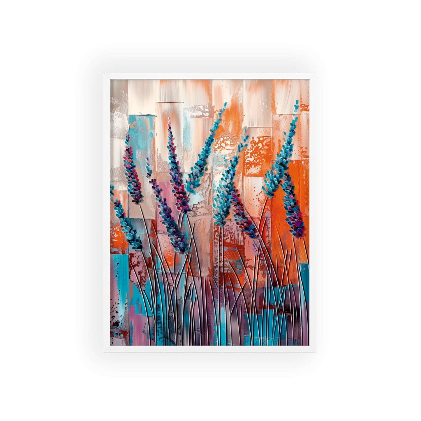 Modern abstract Lavender framed print from Flower Parade collection