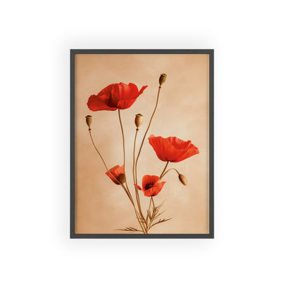 Vintage Poppies framed wall art - Flower Parade Collection