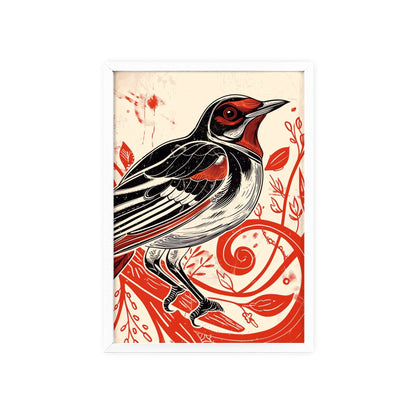 Unleash the daring energy of the Magpie with this bold, original vector framed poster. Perfect for wall art in a modern home