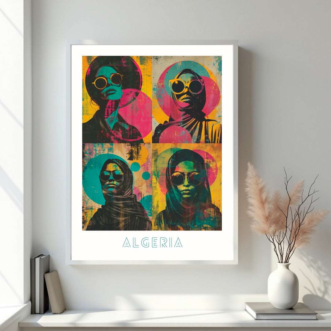 Celebrate the power of living boldly with Algeria, a vibrant poster dedicated to women.