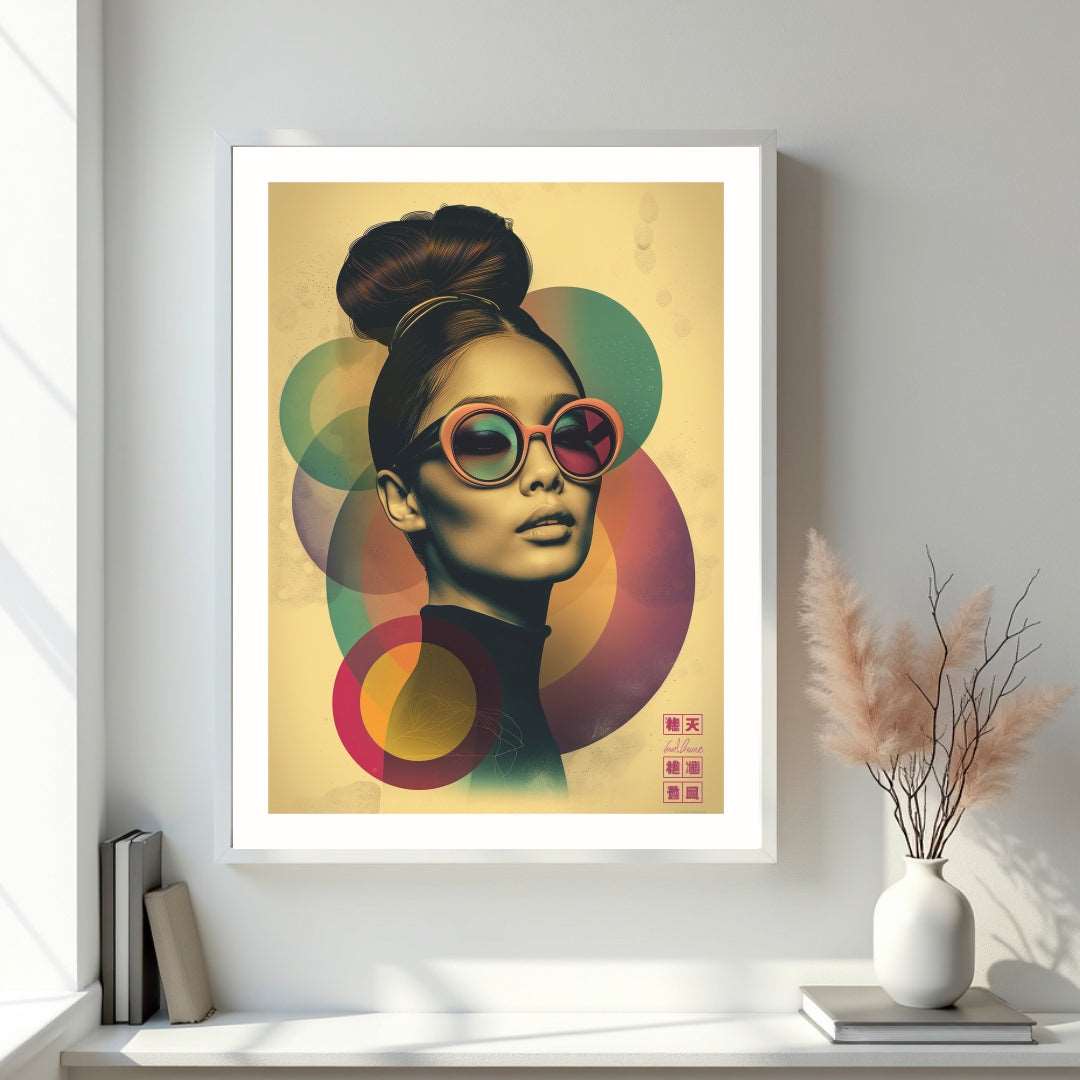 Step into the vibrant world of Beijing's urban chic with this stunning retro-inspired portrait. 